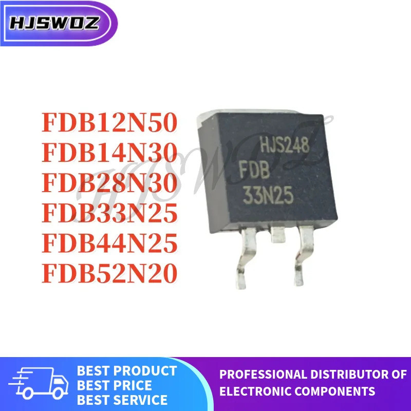 1-5PCS FDB44N25 FDB33N25 FDB28N30 FDB52N20 FDB14N30 FDB12N50 TO-263 Field Effect ทรานซิสเตอร์