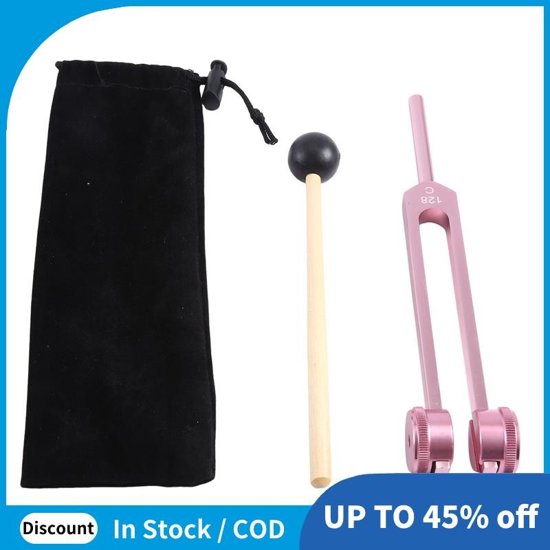 1 ชิ้น Chakra Tuning Fork Set 10 Soul Weighted Tuning Forks Set สีชมพู 128Hz Tuning Forks Chakra Set