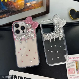 เคสโทรศัพท์สําหรับ OPPO Reno 16 16F 15 Max 15F 14F 14 13 13F 12 12F 11F 11 10 8T 7Z 8Z 6Z 8 7 6 Pro 4G 5G 3Dโบว์Rhinestonesนุ่มกันกระแทกปกหลัง