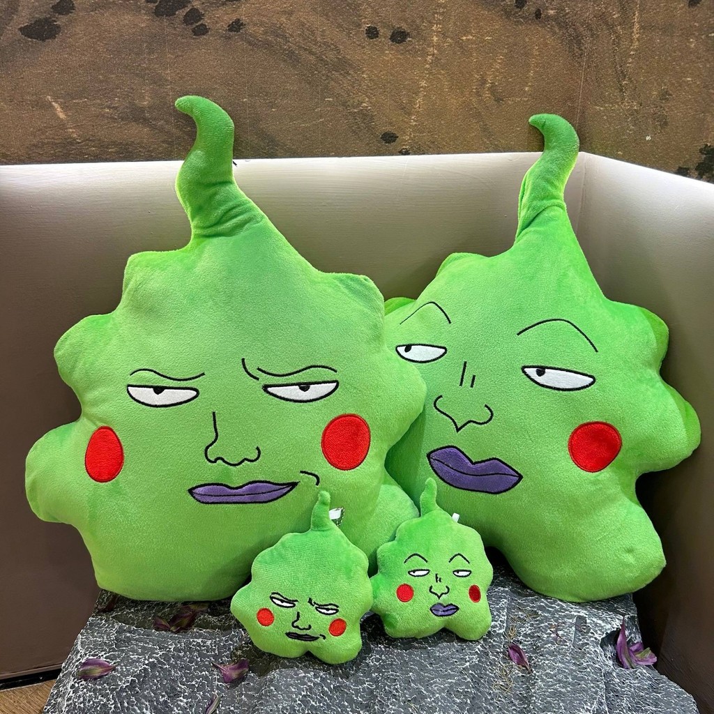 พวงกุญแจ หมอน และตุ๊กตาสีเขียวจากเรื่อง Mob Psycho 100 ทำด้วยผ้าฝ้าย พร้อมกล่องบรรจุสวยงาม
