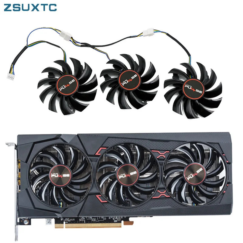พัดลมระบายความร้อนใหม่ FDC10H12D9-C FD7010H12S 75 มม.4PIN RX 5600 XT GPU พัดลมสําหรับ SAPPHIRE RX 56