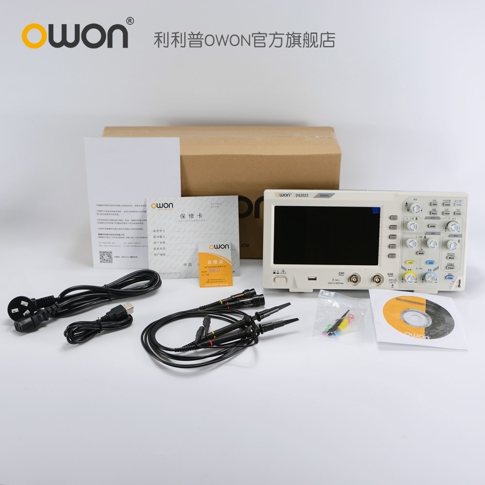 เวลาจํากัด Oscilloscope owon Oscilloscope DS2102 Double Track 100M23 ซม.จอแสดงผลดิจิตอล Professional