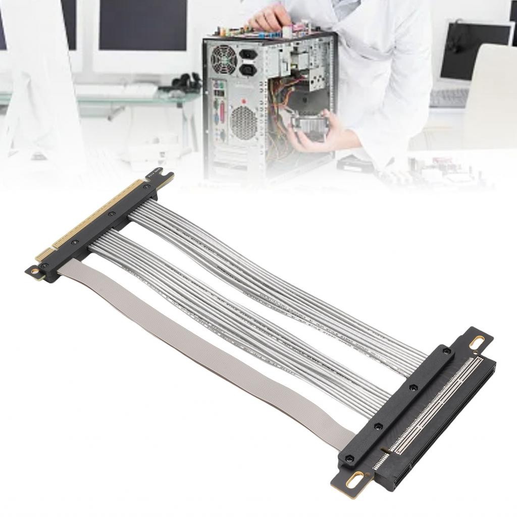 Bohumia-ph Yunir PCIe 5.0 16X Riser Cable 128GB s GPU Extension 30 AWG Shielded Wires สําหรับ RTX409
