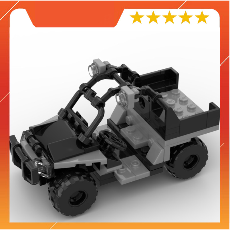 Moc Army Assembly Toy UTV รถสีเทาเข้ม