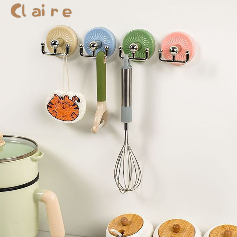 COD ตะขอถ้วยดูด ฮุกไม่ที่รักรอยไม่ต้องเจาะรู ใช้ได้ที่ครัว&ห้องน้ำ ขแขวนเสื้อหมวกบนผนัง โดปามีนสไตล์ ใช้ง่ายง่าย Claire
