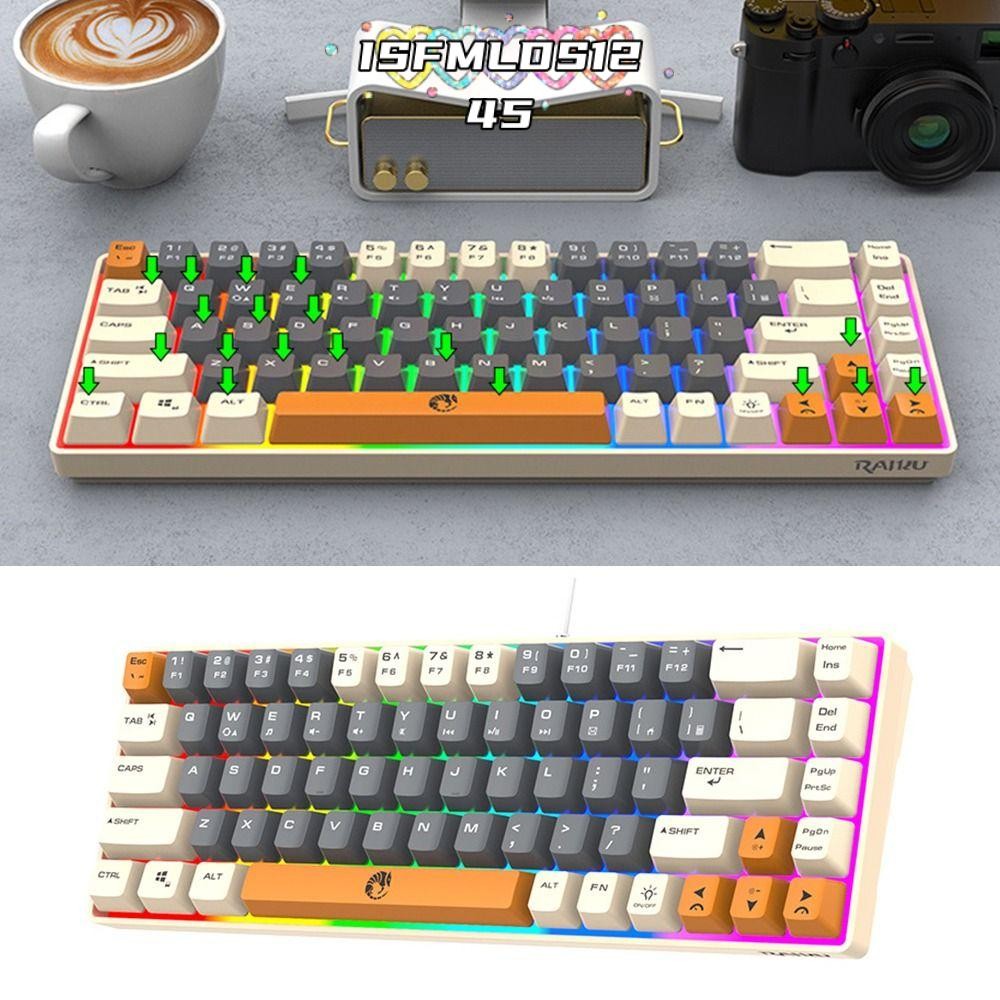 ISFMLDS1245 Gaming Mechanical Keyboard, Thai Keys Luminous RAID K68 Keyboard, การเชื่อมต่อ USB 68 คี