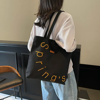 bag_1(BAG2505) กระเป๋าผ้าสะพายไหล่ผ้าแคนวาสปักspring's