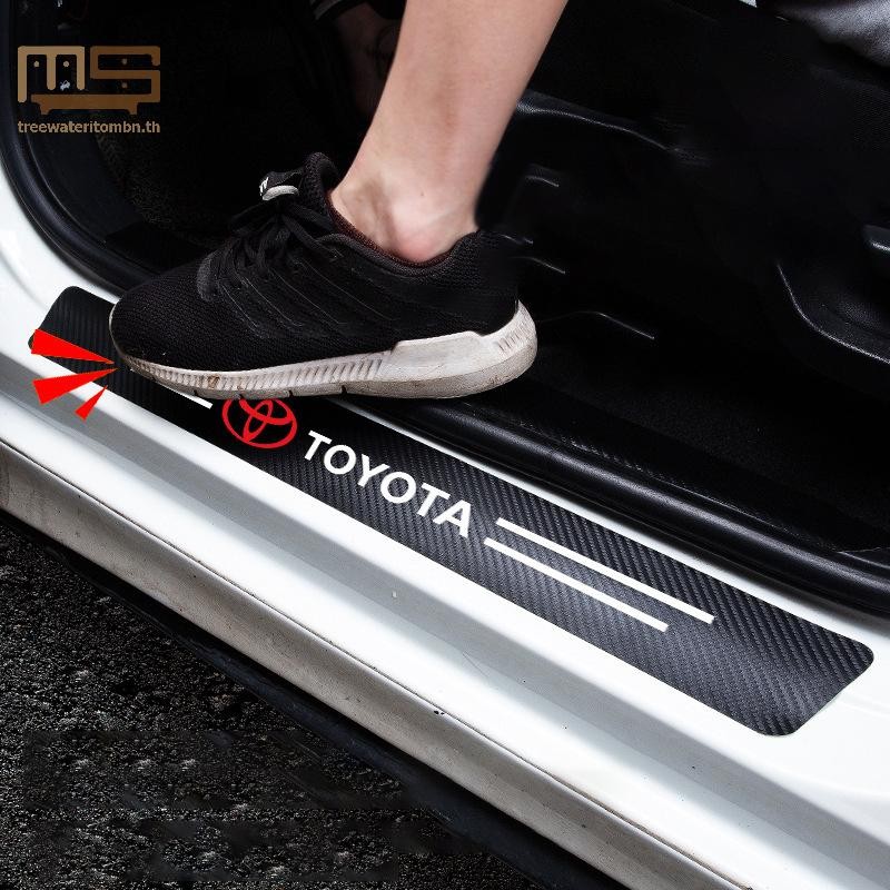 Tt คุณภาพสูงคาร์บอนไฟเบอร์รถประตู Sill Protector สติกเกอร์สําหรับ Audi Q5 Q3 Q2 Q7 A3 B5 B6 B7 B8 B9