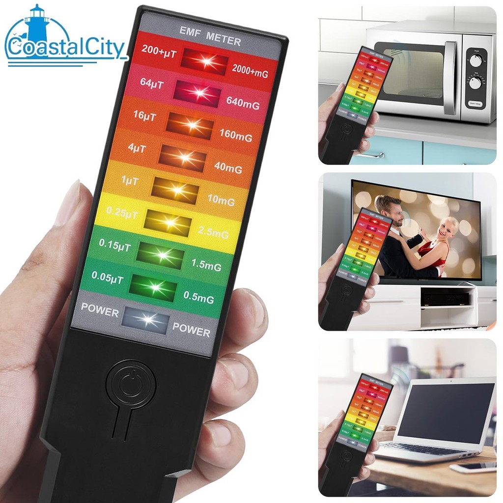 เครื่องตรวจจับรังสีแม่เหล็กไฟฟ้ามือถือ EMF Reader แบตเตอรี่ดําเนินการ EMF Meter Tester SHOPSKC5588