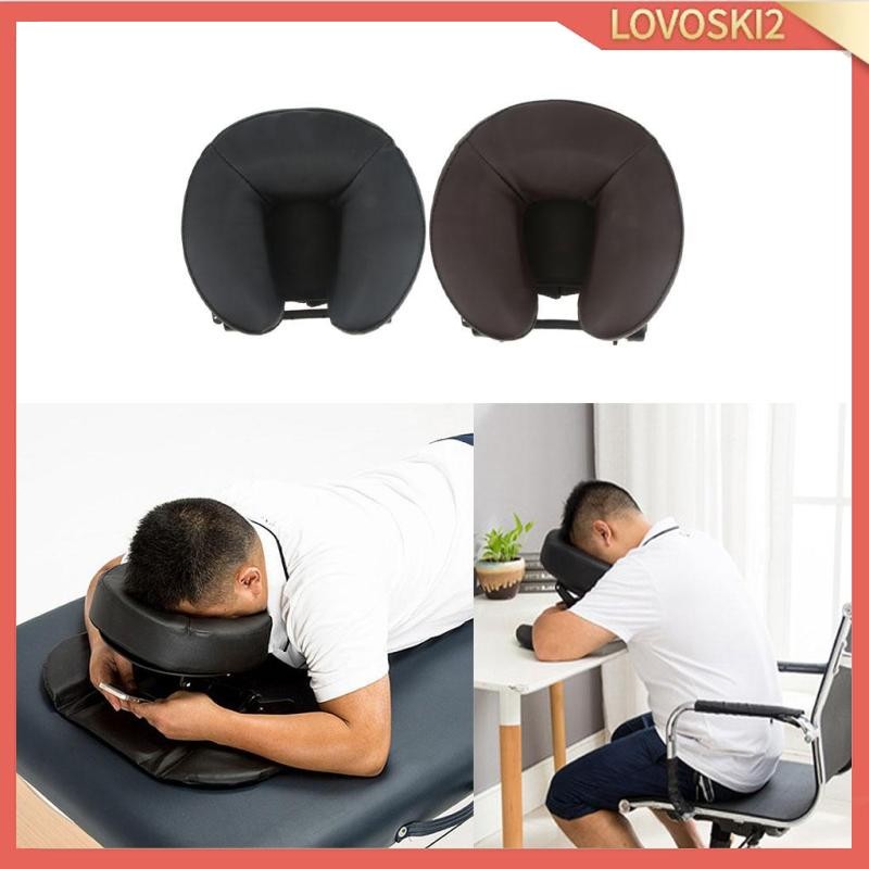 [Lovoski2] โต๊ะนวด PU Comfort Face Down Cradle Cushion Nap หมอนนอนสีดํา