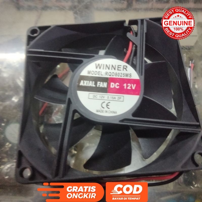 WINNER FAN DC 12 VOLT 8 CM THICKNESS 2.5 CM FAN 12V 8CM