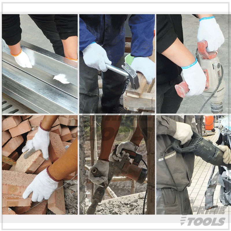 ถุงมือ ถุงมือผ้าทอ ถุงมือผ้า 2 สี มีให้เลือก จำนวน 12 คู่ ระบายอากาศได้ เหมาะสำหรับงานก่อสร้าง เหมาะสำหรับช่างฝีมือ - รูปที่ 6