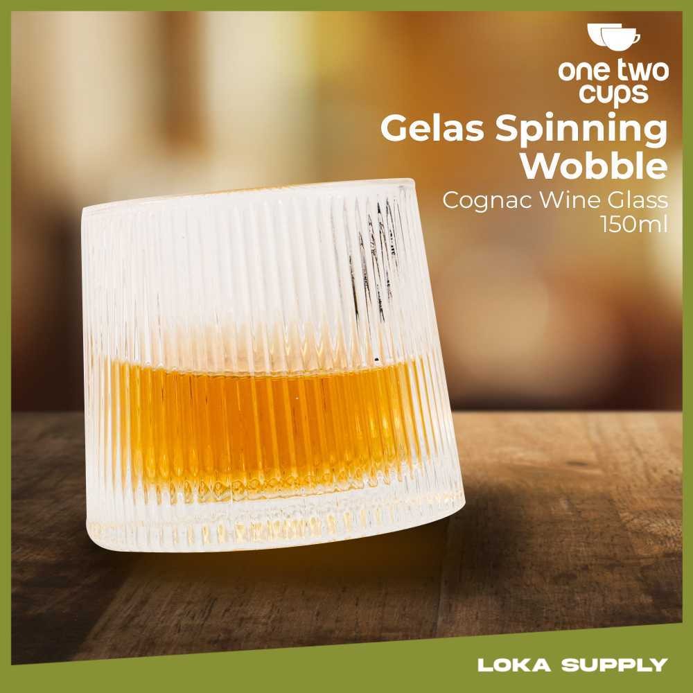 One Two Cups Whisky Crystal Spinning Wobble Rock Glass 150ml - YJ101