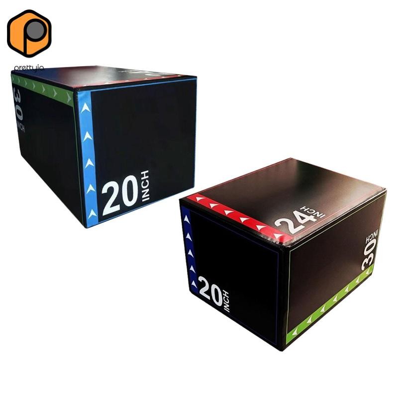 Prettyia Jump Box สำหรับท่า Step Up และออกกำลังกาย - กล่องฝึกความคล่องตัว 3 ใน 1 ทนทานและป้องกันการเลื่อน สำหรับบ้านและฟิตเนสทำ Dips และ Squats