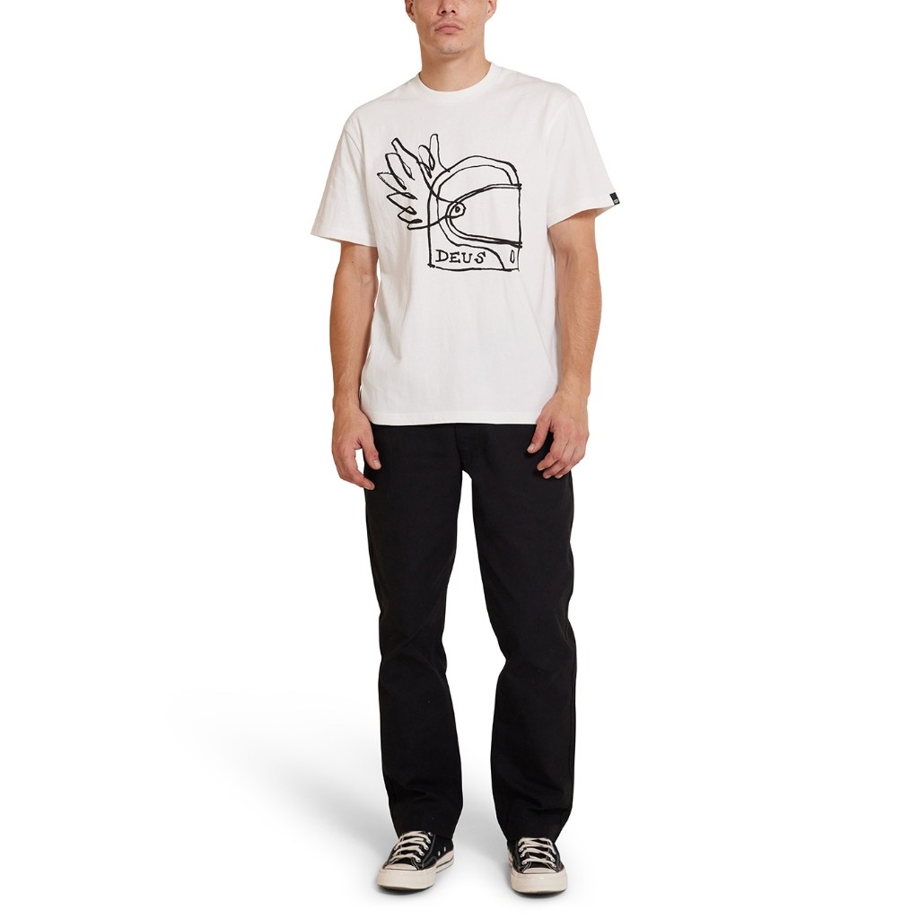 เสื้อยืดแขนสั้นพิมพ์ลายหมวกกันน็อค สไตล์ใหม่ Deus Ex Machina