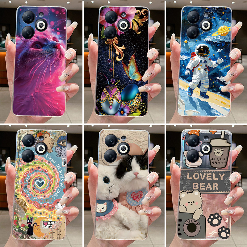 สําหรับ Tecno Spark 20C 20 กรณี BG7n KJ5 ความงามหรูหราแฟชั่นน่ารักแมวนักบินอวกาศปลอก Techno Spark 20
