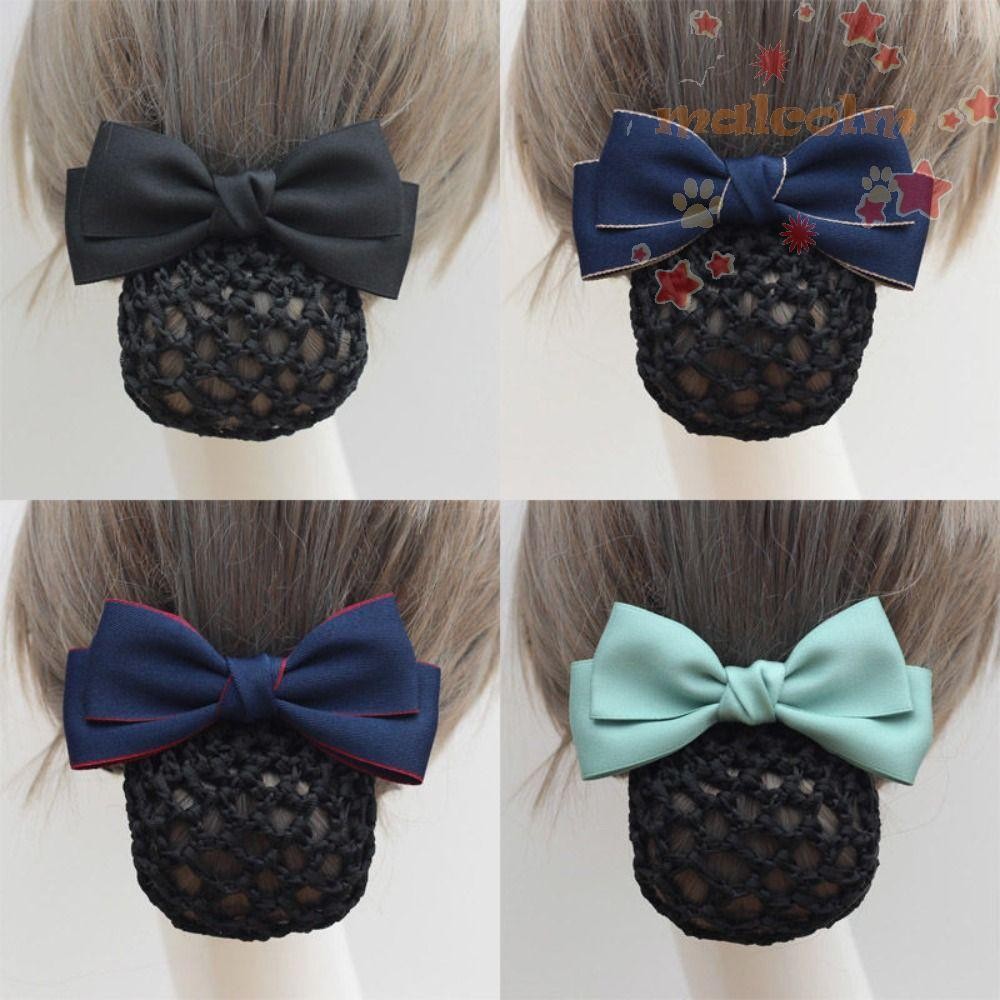 MALCOLM Bowknot Spring Clip, Ribbon Korean Style Bun Snood, Vintage Hairpin Hair Accessories Barrett