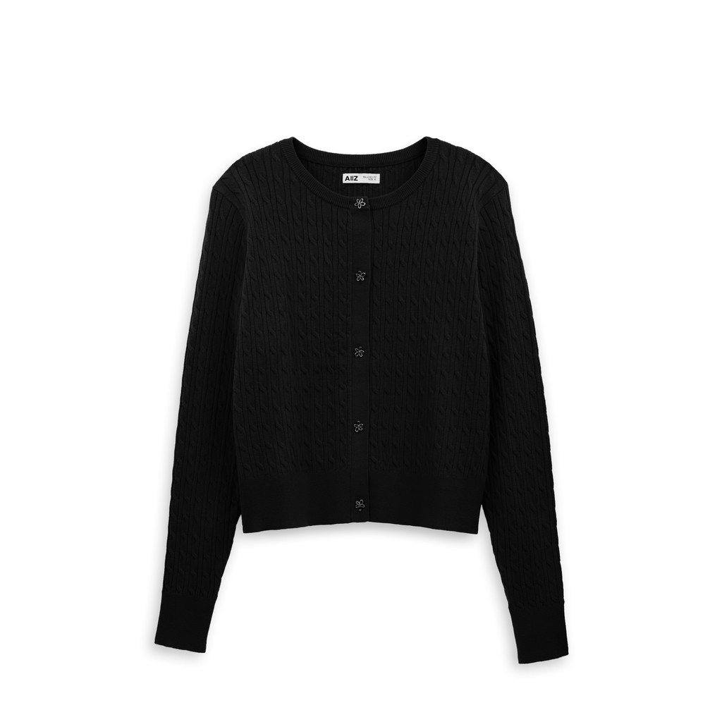 AIIZ (เอ ทู แซด) - AIIZ เสื้อคาร์ดิแกนผู้หญิง ผ้าถักทอลายเคเบิล AIIZ Women's Cable Knit Cardigan