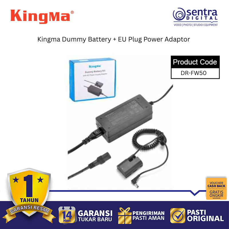 Kingma DR-FW50 Dummy Battery + EU Plug Power Adapter