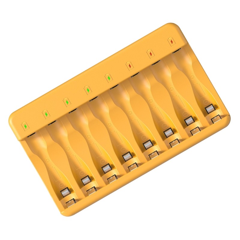 ANN Type C Propelled 8 Slot Charger สําหรับ 1 2V แบตเตอรี่ Featuring ไฟสถานะสีคู่