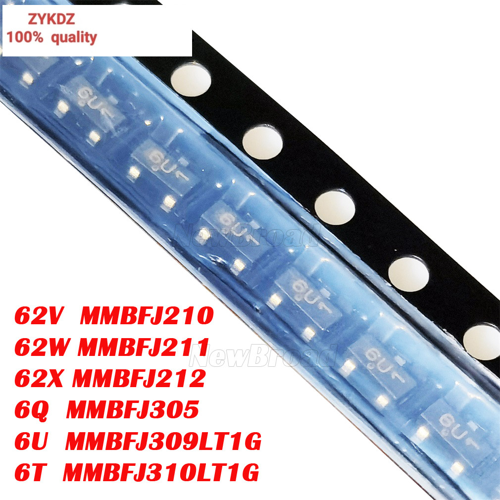 10PCS MOS FET 62V MMBFJ210 62W MMBFJ211 62X MMBFJ212 6Q MMBFJ305 6U MMBFJ309LT1G 6T MMBFJ310LT1G-23