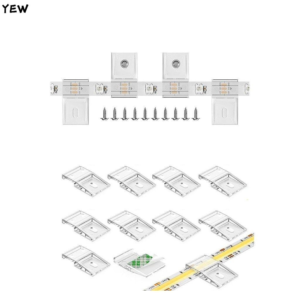 YEW 10 มม.PCB LED Light Strip คลิป, WS2812B WS2811 FCOB COB SK6812 RGBW คลิปพร้อมสกรู, สายไฟหัวเข็มข