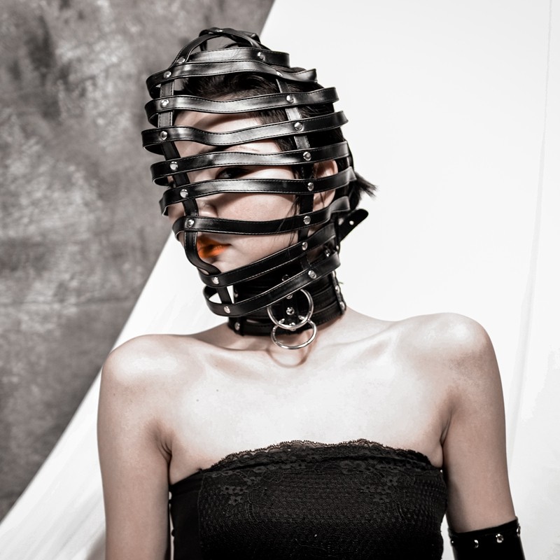 Dovetail Hollow หนัง Gothic Douyin Influencer Full Face เซ็กซี่ผู้ใหญ่สร้อยคอ Douyin Pullover เซ็กซี