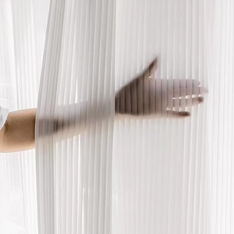 แนะนำ ผ้าม่าน ผ้าม่าน ห่วงตาไก่ สีขาว ลายเส้น สไตล์วินเทจ เรียบง่าย สวยงาม สบายตา ระบายอากาศได้ดี พร้อมจัดส่งจากไทย ราคาพิเศษ มีเก็บเงินปลายทาง