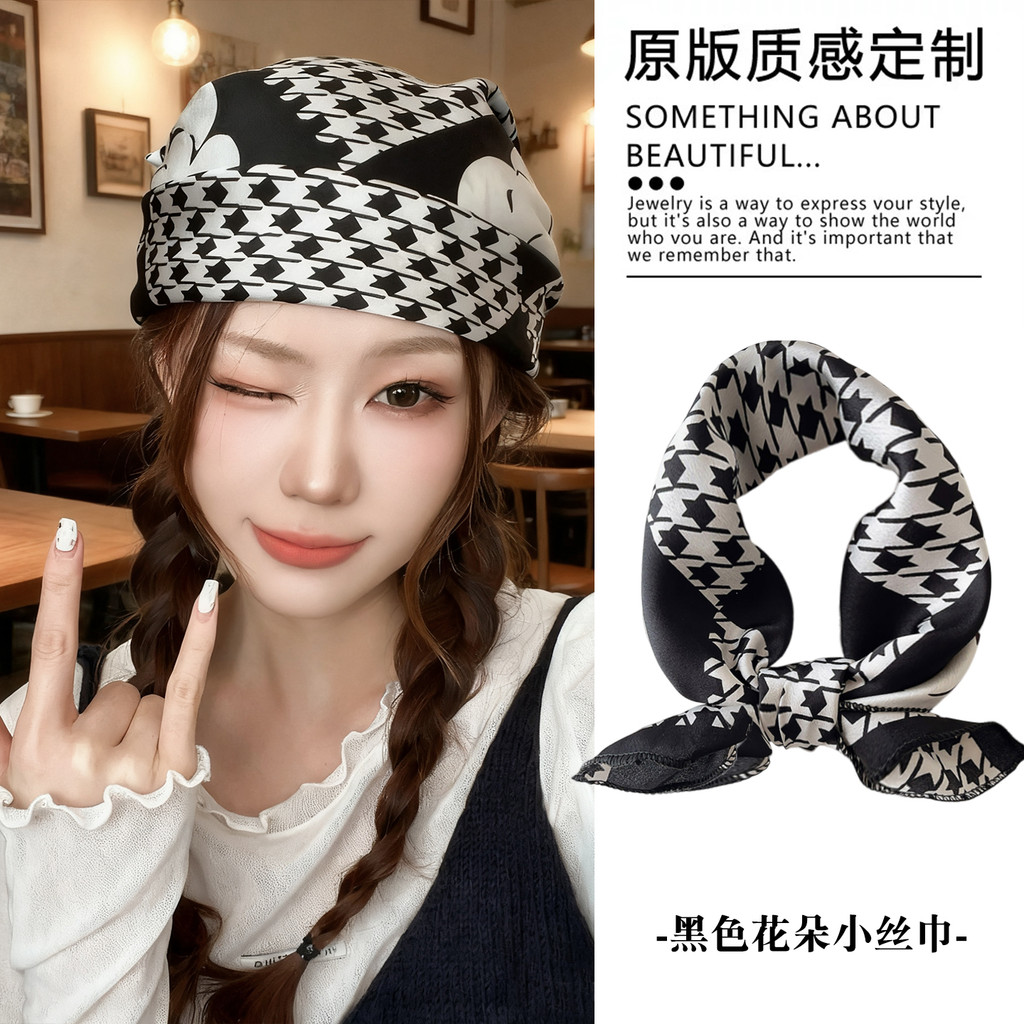 ผ้าพันคอกลมอเมริกันสไตล์ฤดูใบไม้ร่วง ทำจากผ้าไหมคุณภาพสูงสำหรับผู้หญิง