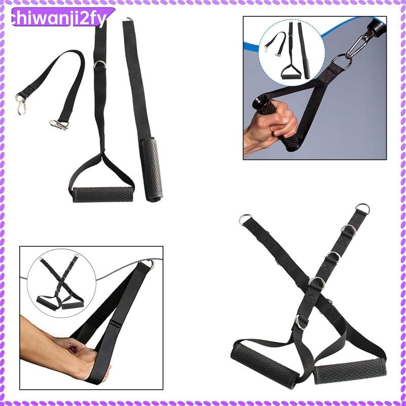 2x สายเครื่องจับสิ่งที่แนบมา Tricep Bicep เชือกความต้านทาน Band Handle Grips สําหรับ Full Body ออกกํ