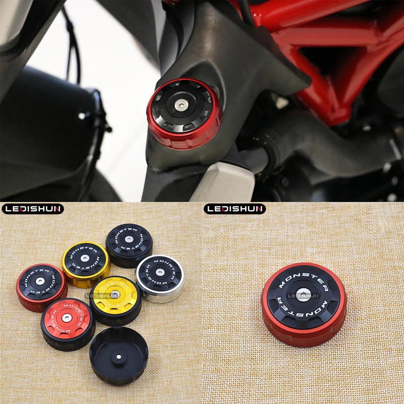 รถจักรยานยนต์ CNC อลูมิเนียมหม้อน้ําถังน้ําฝาครอบสําหรับ DUCATI MONSTER 1200 821 1200R 1200S 14-19 หม้อน้ําฝาครอบ