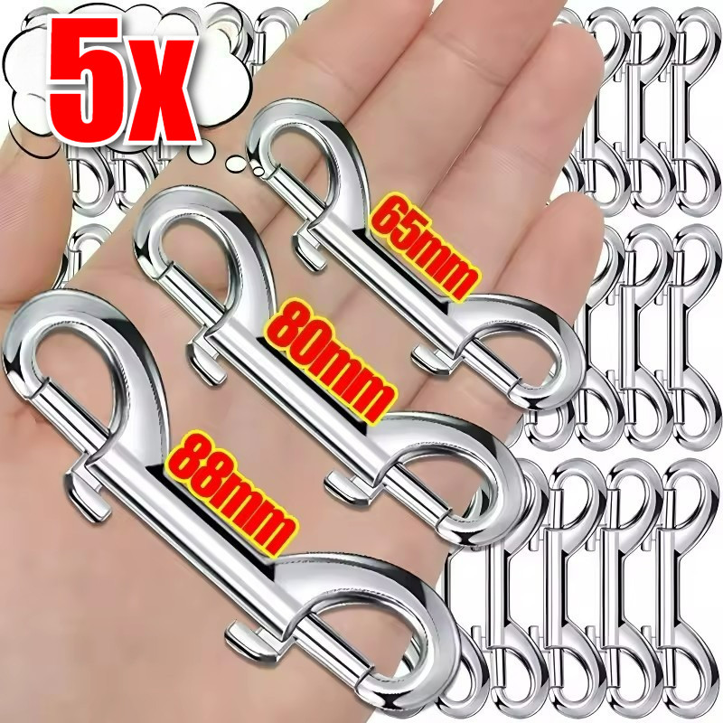 Double Headed Bolt Snap Hook - คลิปทริกเกอร์สําหรับงานหนักทําจากโลหะ - สําหรับการเชื่อมต่อที่เชื่อถือได้ในการตั้งค่าสัตว์เลี้ยง บ้าน และสวน