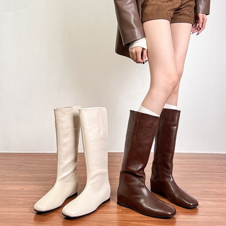 รองเท้าสแควร์Toe สูงสำหรับสตรี ออกแบบให้หลวมและเพิ่มความสูง ไซส์ 35-40