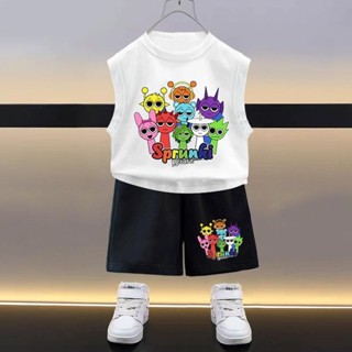 【จัดส่งจากประเทศไทย】เซ็ตชุดเด็ก เสื้อ+กางเกง ชุดสองชิ้น(ชุดส…