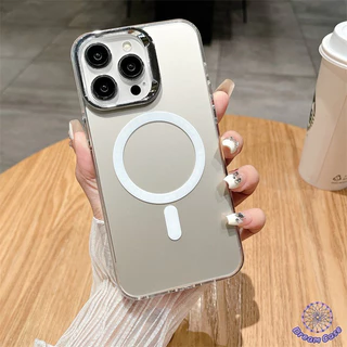 เคสไอโฟน 11 แฟชั่นประจุแม่เหล็ก Plating เลนส์กันชน สำหรับ IPhone 17 AIR 13 11 14 Pro Max 16 15 12 Pro Max 14 15 16 Plus