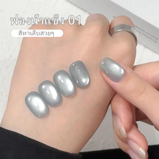 XEIJAYI 15 มล. เจลทาเล็บแม่เหล็กลายแมวสีเทาอ่อนใหม่ ติดทนนาน ไม่ทำลายเล็บ เหมาะสำหรับร้านทำเล็บ