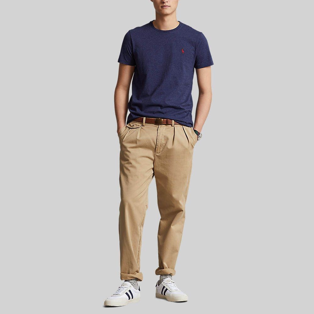 Polo Ralph Lauren TEE Custom Slim Fit Jersey Crewneck T-Shirt เสื้อยืด รุ่น MNPOTSH1N821545 สี 410 NAVY-410 — صورة 4