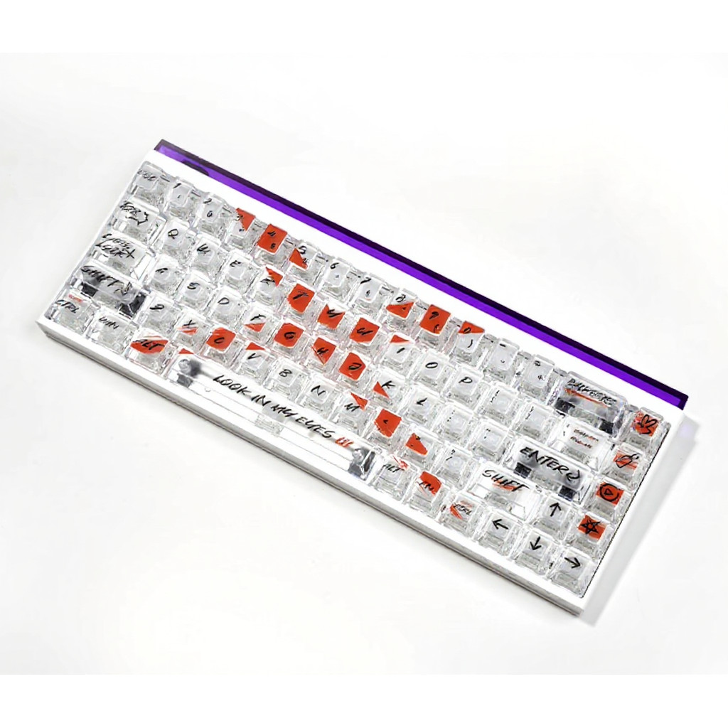 Translucent Objection Invalid PBT Keycaps - Frosted Translucent Dye-Sublimation 68/87/108-Key Full S