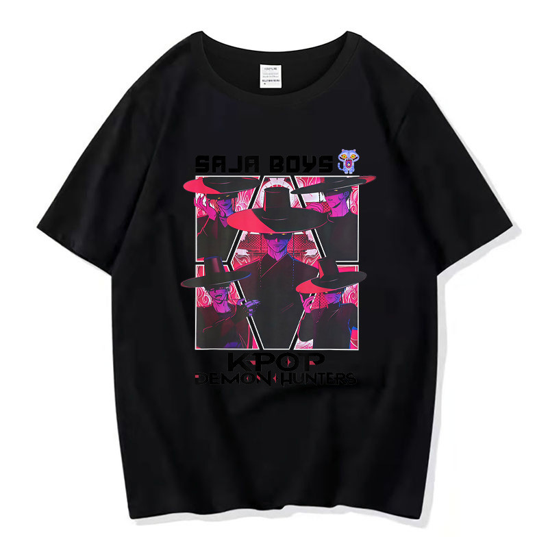 KPop Demon Hunters 2D กางเกงขาสั้นคอกลม สไตล์ลำลอง อเนกประสงค์