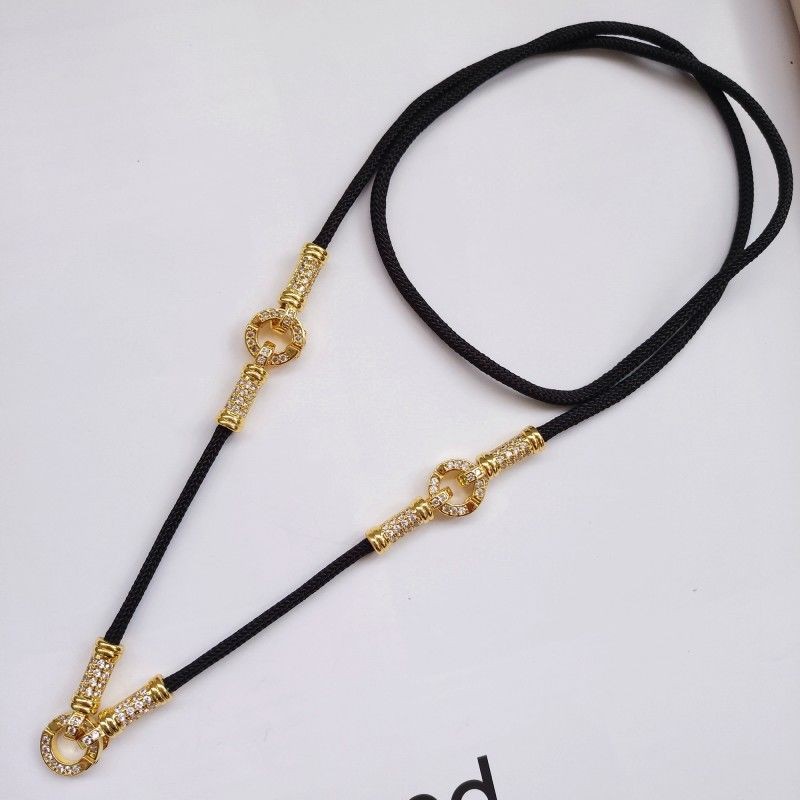 Three-Hanging Amulet Chain Thailand Original s925 Non-Fade Wax Rope Amulet Lanyard Multi-Hanging Dou