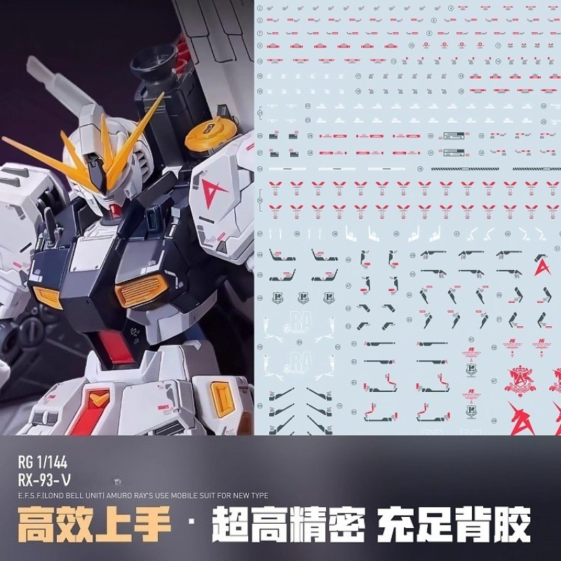 LNX สติ๊กเกอร์น้ํา RG 1/144 RX-93 NU V รุ่น HD สไลด์น้ํา Decals DIY อะไหล่