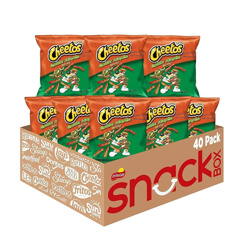 Cheetos Cheese Flavoured Snacks Cheddar Jalapeno Crunchy 1 ออนซ์ (แพ็ค 40)
