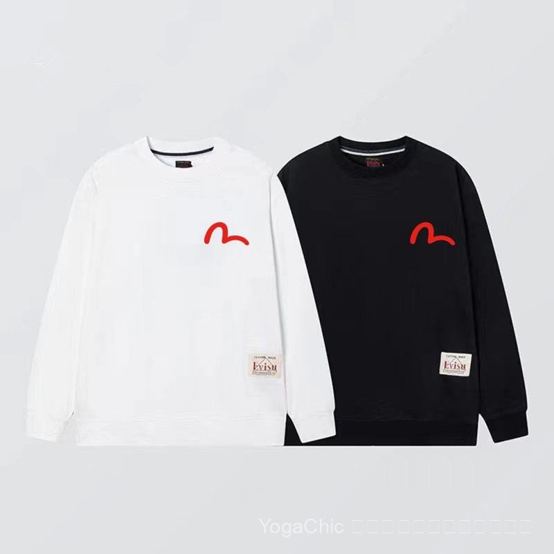 EVISU เสื้อกันหนาวแบบ STREET WEAR กราฟฟิตี พิมพ์ Evisu สำหรับทุกเพศ เหมาะกับทุกฤดูกาล