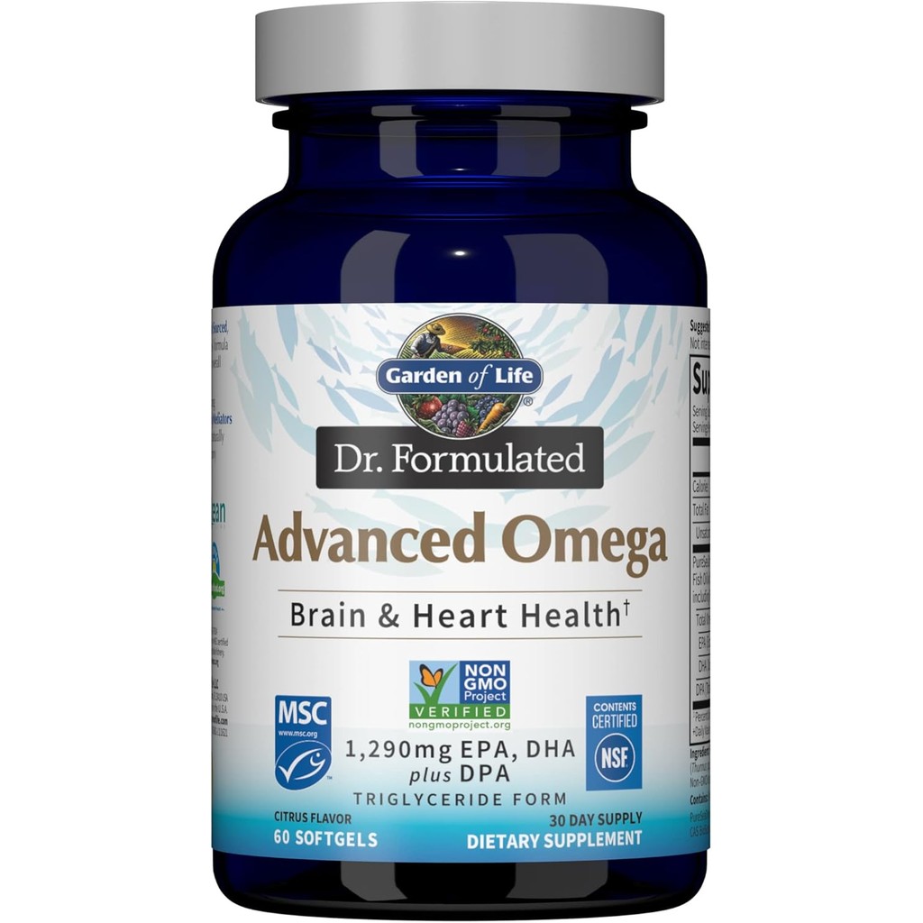 สวนแห่ง ดร. น้ํามันปลากาขั้นสูตร - มะนาว, 1,290 มก. EPA, DHA + DPA แบบ Triglyceride Form, Single ga 