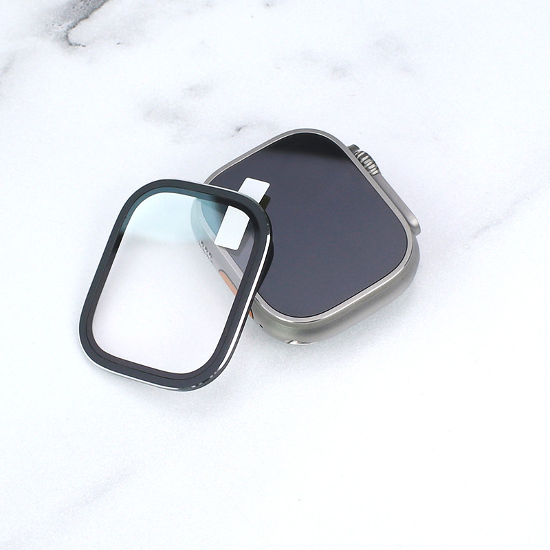 กระจกนิรภัย HD Full Film Metal Bumper Screen Protector เข้ากันได้กับ Apple Watch ultra 49 มม. - รูปที่ 5
