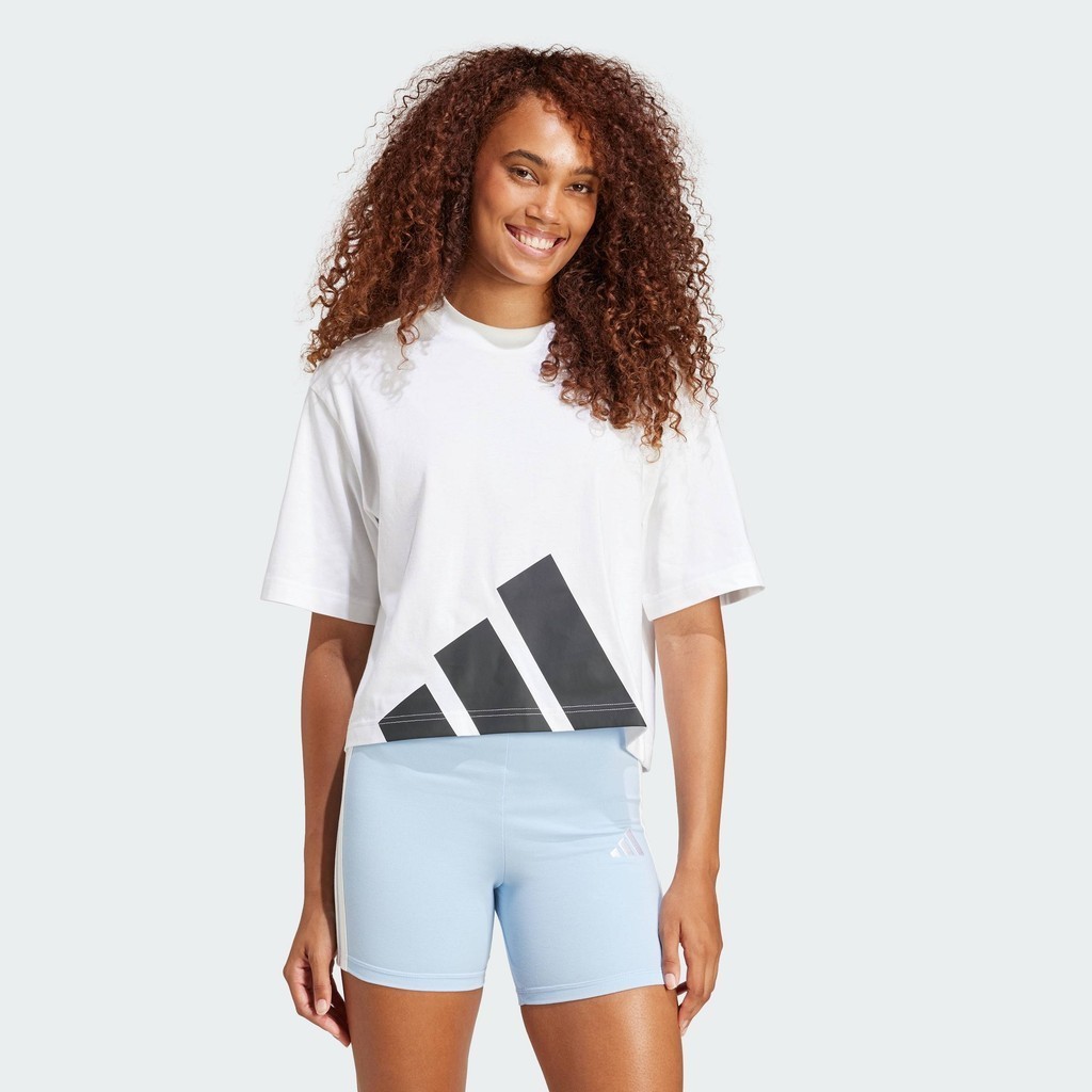 adidas Lifestyle Essentials Big Logo Boyfriend Tee Women White JG8737