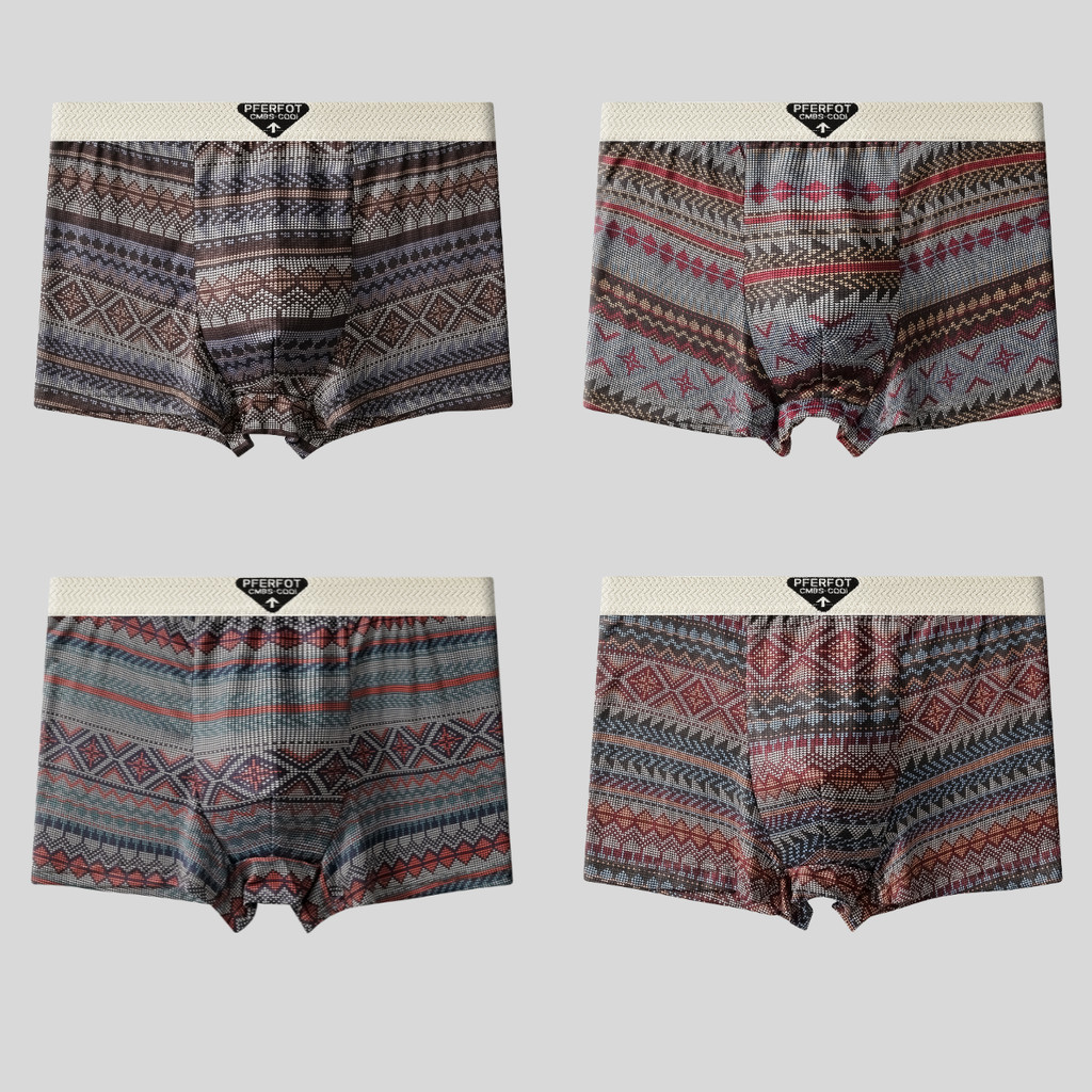 แพ็ค 4/10ตัว  กางเกงใน ผู้ชาย กางเกงในบ็อกเซอร์ Boxer เนื้อผ้านิ่มเย็น ระบายอากาศได้ดี สวมใส่ สบายสุดๆ มีไซส์ใหญ่ L-4XL