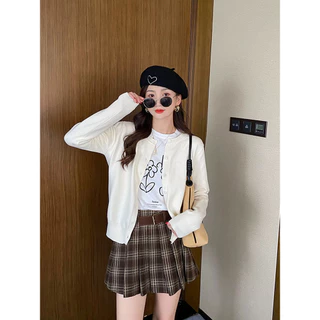 Elves พร้อมส่ง💟’‘C286”เสื้อคลุมคาร์ดิแกรนแขนยาว ผ้าไหมพรม สีสดใส คาวาอี้ ใส่ได้ทุกวัน คาร์ดิแกนไหมพรม 7 สี