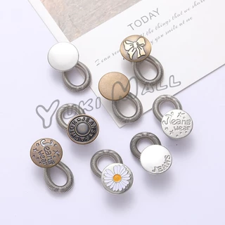 Yuki 3 ชิ้น/แพ็ค ปุ่มขยายเอว ปุ่มขยายเอวกางเกง ปุ่มขยายเอวสปริง กางเกง DIY jeans buttons
