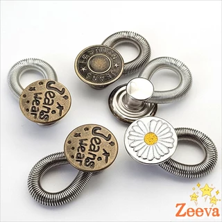 Zeeva【มีสินค้าในสต๊อก】 3 ชิ้น/แพ็ค ปุ่มขยายเอว ปุ่มขยายเอวกางเกง ปุ่มขยายเอวสปริง กางเกง DIY jeans buttons